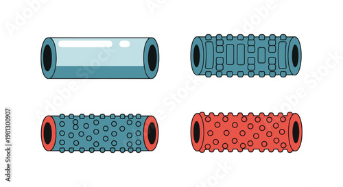 Foam Rollers Line art vector clean abstract creative illustration