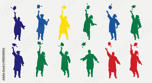 Graduates Celebrating With Hats.