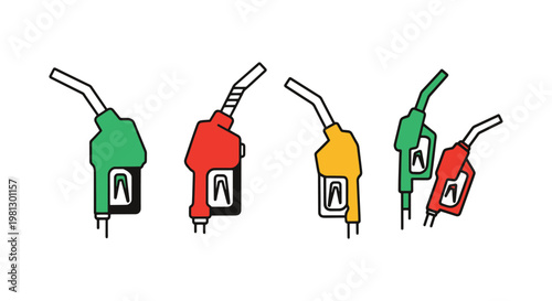 Fuel nozzle vector Line art abstract clean minimal