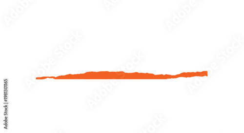 A clean rectangular white paper sheet displays a singular horizontal tear that reveals a bold orange stripe against a minimalist and bright white background.
