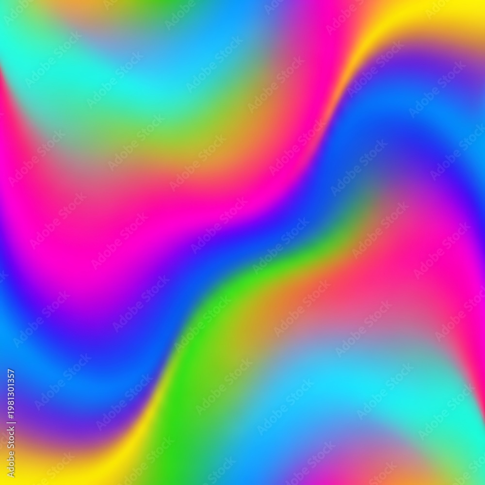 Obraz premium Vibrant rainbow-colored waves swirl dynamically in a mesmerizing abstract pattern on a digital canvas.