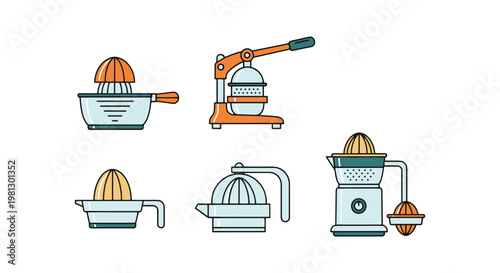Citrus squeezer Line art abstract simple decorative illustration