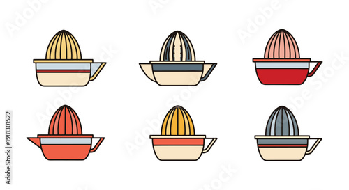 Citrus squeezer Line art simple abstract colorful vector