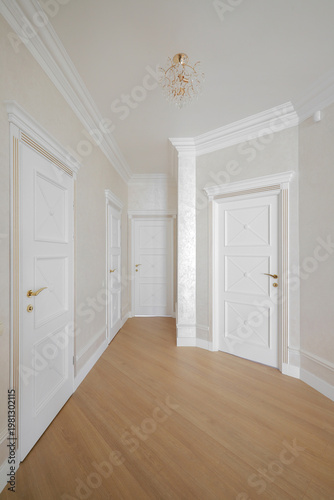 White interior doors in the hallway