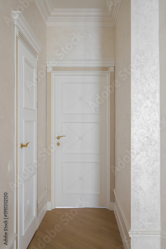 White interior doors in the hallway