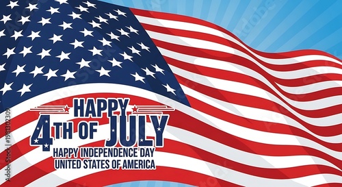 American Flag Day on a blue background