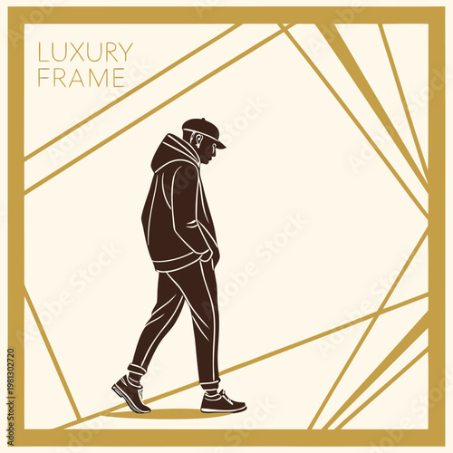 vector illustration of a man with a cane