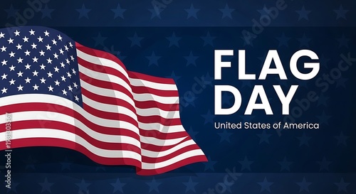 American Flag Day on a blue background