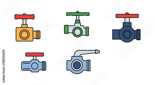 Fuel Valve Line art vector simple colorful abstract