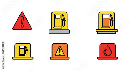 Fuel Warning Light Line art abstract modern minimal vector