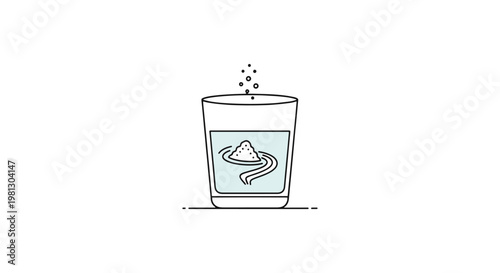 Electrolyte powder Line art simple abstract vector design