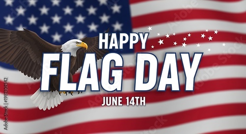 American Flag Day on a blue background