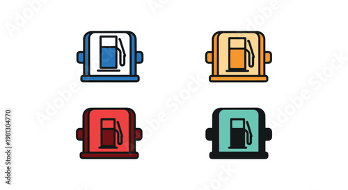 Fuel Warning Light Line art simple abstract minimal vector