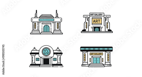 Futuristic Art Galleries Line abstract color pattern illustration