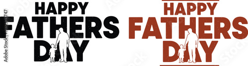 Happy fathers day text graphic black and orange designs