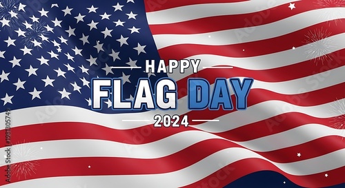 American Flag Day on a blue background