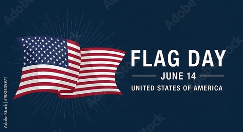 American Flag Day on a blue background