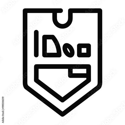 ID badge identity verification outline vector icon