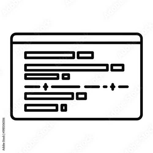 Abstract data entry form or web interface layout vector illustration