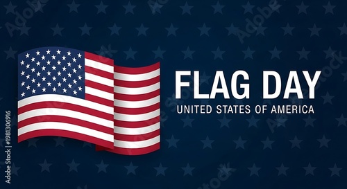 American Flag Day on a blue background