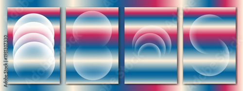 Abstract gradient art four panels of flowing colors and shapes