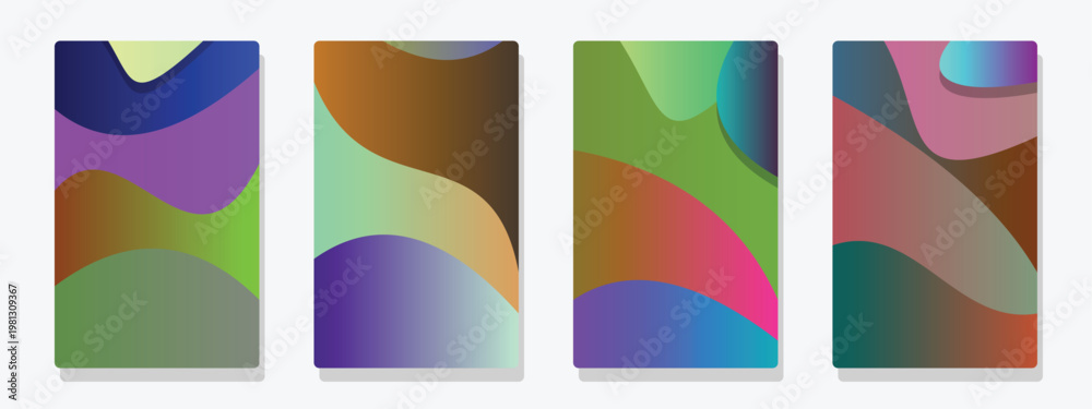 Obraz premium Abstract fluid colorful gradients with wavy shapes, modern graphic design elements for backgrounds and creative visual projects