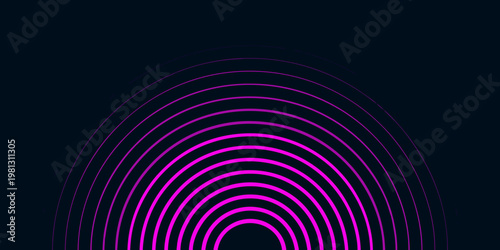 Abstract arch of vibrant pink lines against a dark background