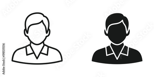 Two silhouetted individuals wearing formal attire with different color schemes