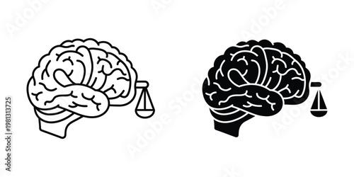 Balancing brains symbolizing justice and decision-making in the legal system