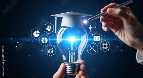 Education Knowledge Idea Technology Success Light Bulb Hand