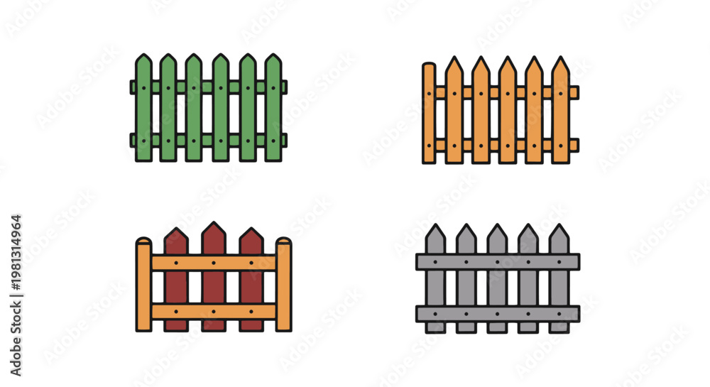 Obraz premium Garden Fence Line art vector minimal abstract clean