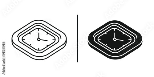 Comparison of analog clocks with different casing designs shown side by side