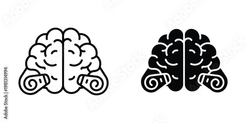 Contrast between a detailed and a simplified brain hemisphere illustration