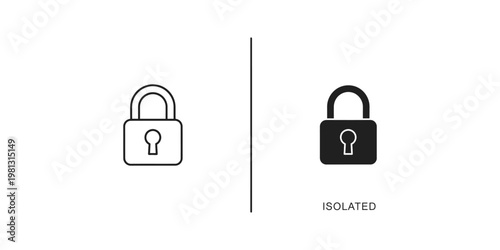 Comparison of a standard lock and an isolated secure lock symbol