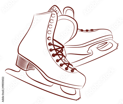 Sketch of the sports figured skates.