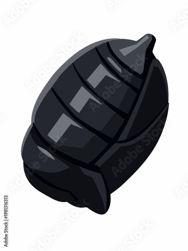 Black insect pupa or chrysalis cartoon style illustration