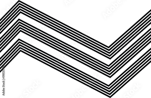 Abstract Geometric Zigzag Pattern Black White.
