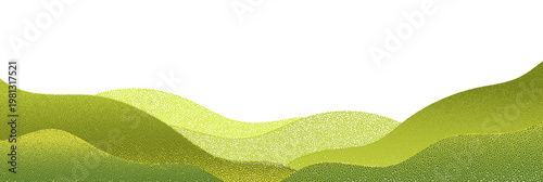 Abstract green field landscape with agricultural plantation pattern background.