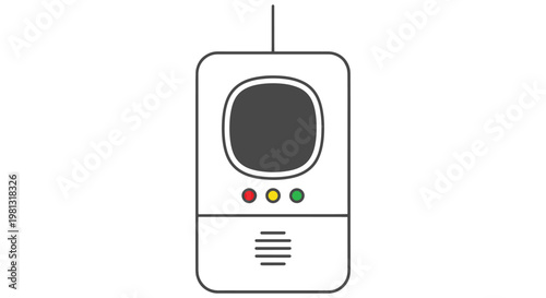 Gas alarm system Line art minimal color pattern vector