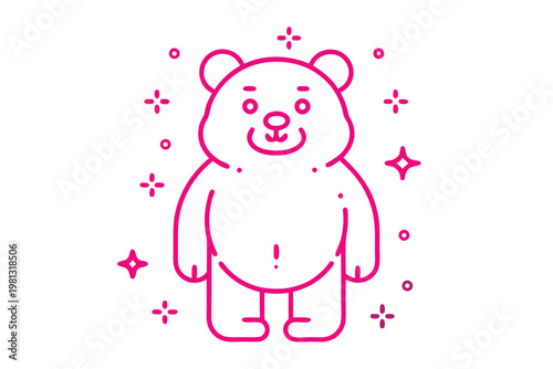 Quirky Simple Line Art Cartoon Illustration of a Fluffy Alpaca or Llama, South American Animal.