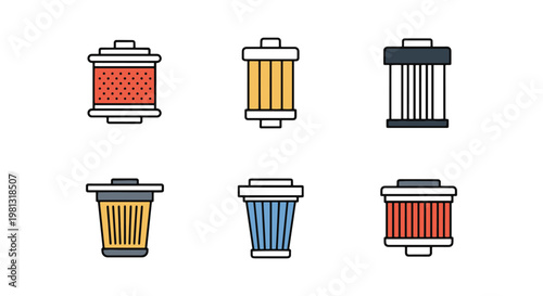 Gas filter Line art vector simple abstract shape