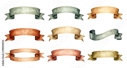 vintage, parchment, ribbon, banner, paper, scroll, label, antique, retro, design, decorative, element, aged, texture, classic, frame, style