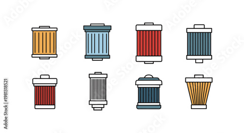 Gas filter Line art vector creative colorful pattern