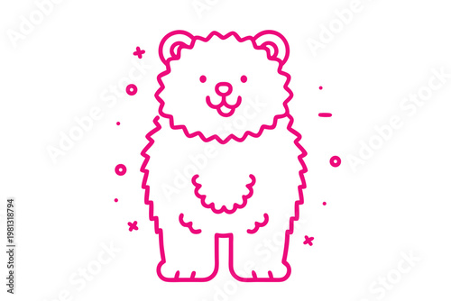 Ethereal Simple Line Art Cartoon Illustration of a Fluffy Smoke Wisp or Cloud, Light and Air.