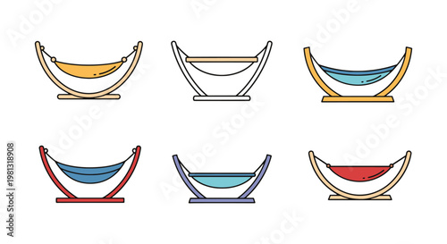 Garden Hammock Stand Line art creative color pattern illustration