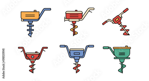 Garden Seeder Drill Line art modern clean illustration vector