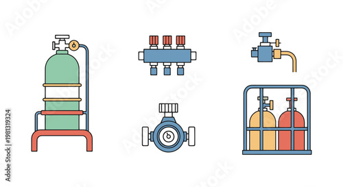 Gas handling stand Line art minimal creative abstract vector