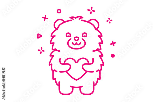 Simple line art cartoon illustration of a fluffy soft pillow for bedroom comfort and decor