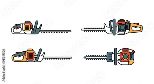 Gas Hedge Trimmer Line art modern minimal shapes illustration