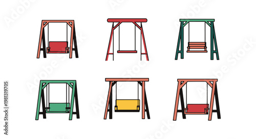 Garden Swing Line art vector abstract clean minimal illustration